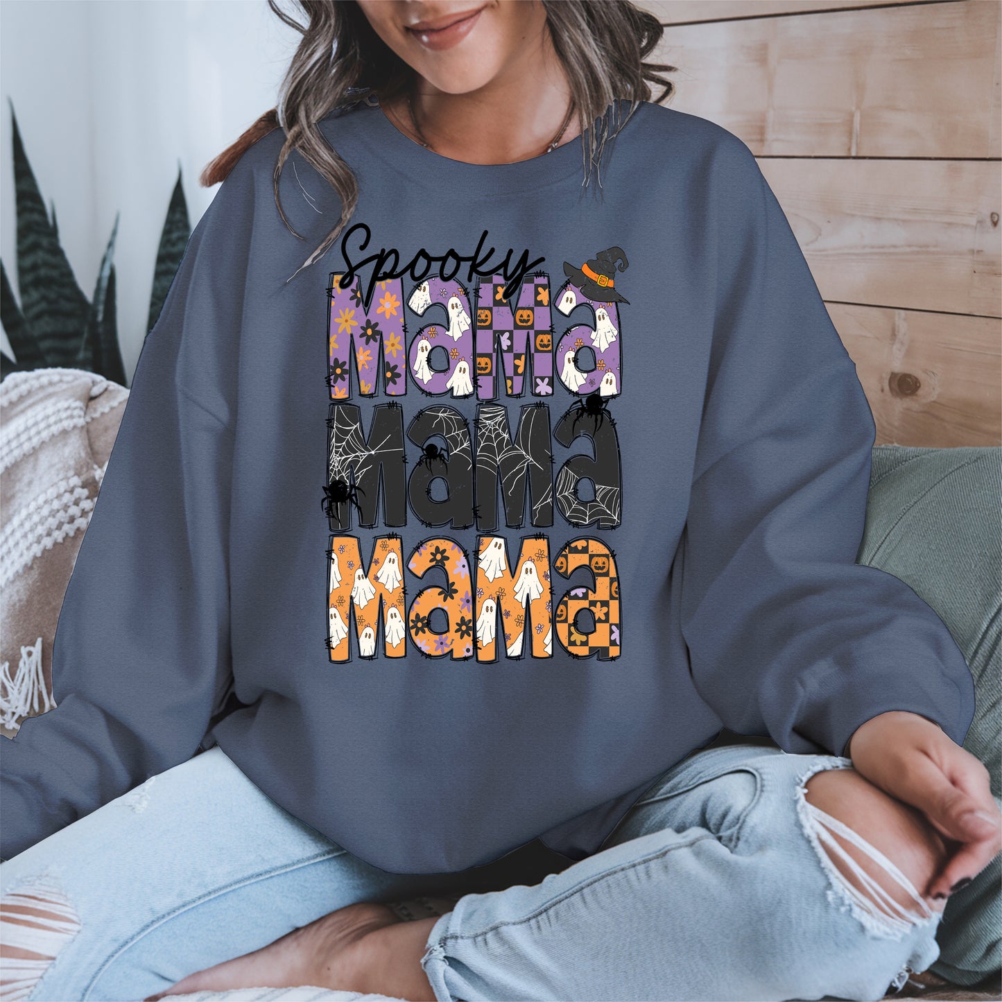 Halloween Mama Shirt - Ghosts and Spooky Patterns