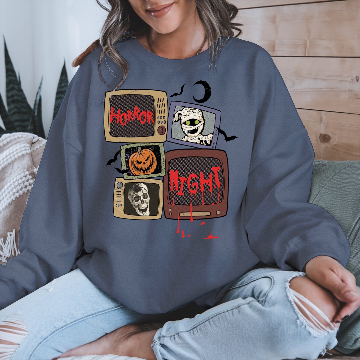Horror Night Retro TV Halloween Shirt