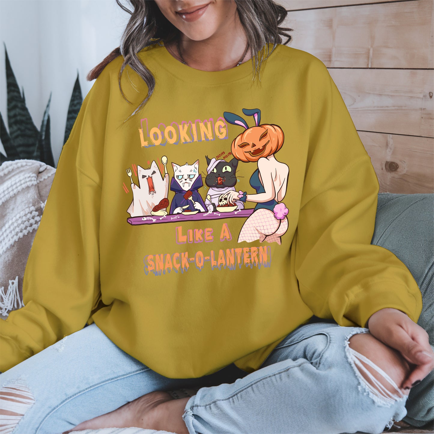 Snack-O-Lantern Halloween Cat Tee