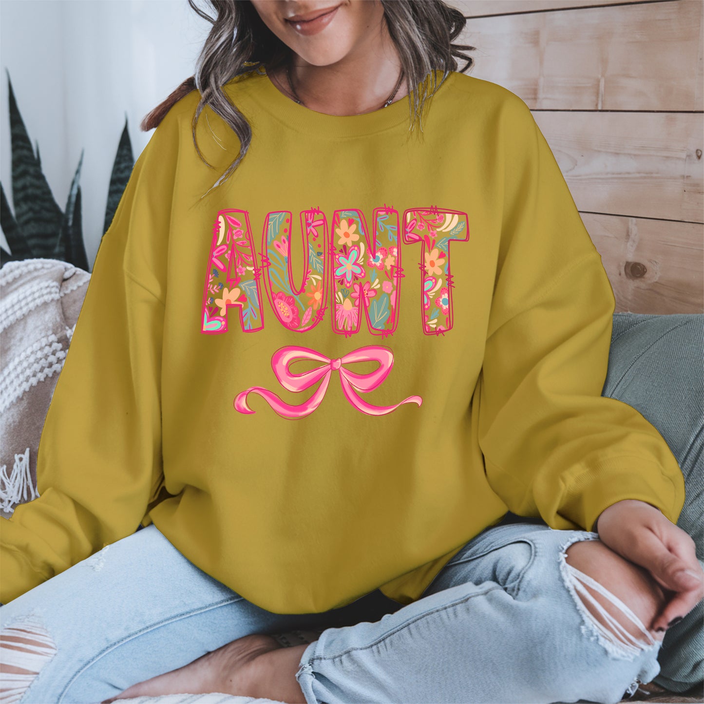 Floral Aunt Shirt Gift Tee Hoodie Sweatshirt for Cool Aunties