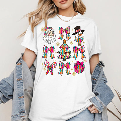 Colorful Brushstroke Santa Christmas Holiday Shirt