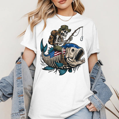 Patriotic Skeleton Fishing Shirt Hoodie Sweatshirt