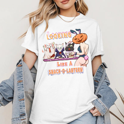 Snack-O-Lantern Halloween Cat Tee