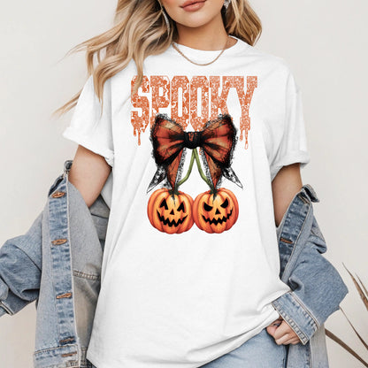 Spooky Bow Pumpkin Shirt Hoodie Sweatshirt for Halloween