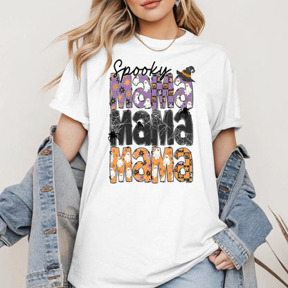 Halloween Mama Shirt - Ghosts and Spooky Patterns
