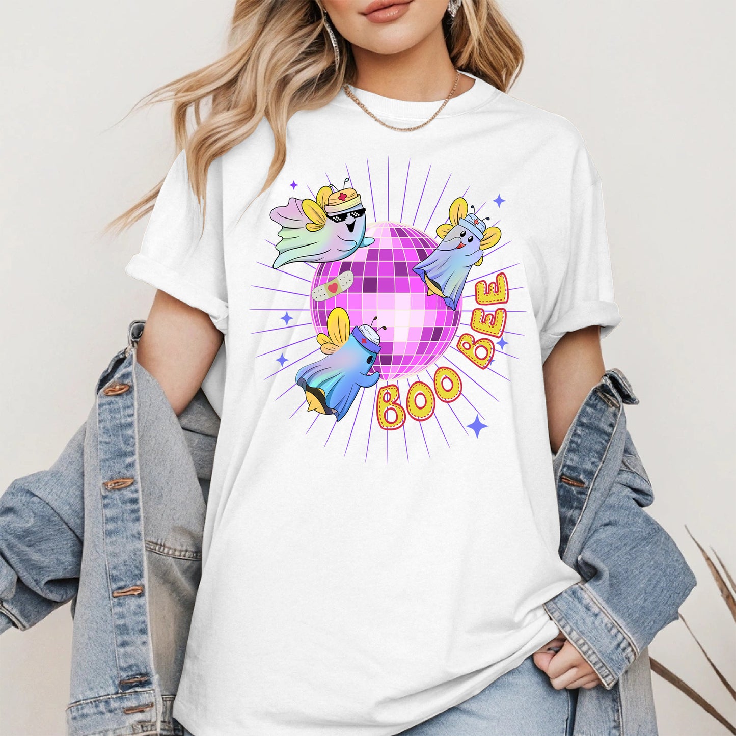 Boo Bee – Cute Disco Ghost Nurse Bee Shirt
