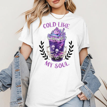 Cold Like My Soul Iced Coffee Halloween Shirt