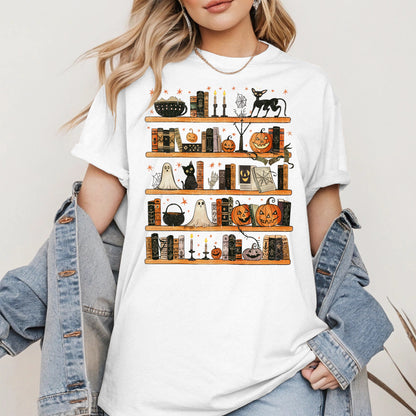 Haunted Bookshelf Halloween Shirt