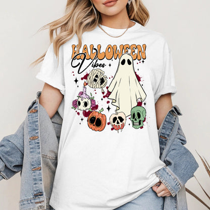 Classic Halloween Ghost and Skull Shirt