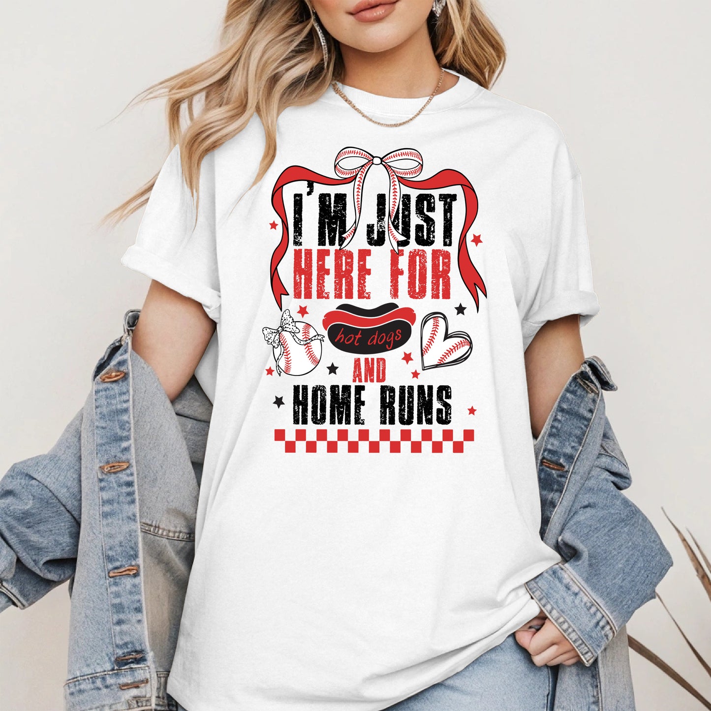 Here For Hot Dogs Baseball Shirt Sport Tee Hoodie Sweatshirt