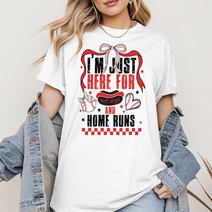 Here For Hot Dogs Baseball Shirt Sport Tee Hoodie Sweatshirt