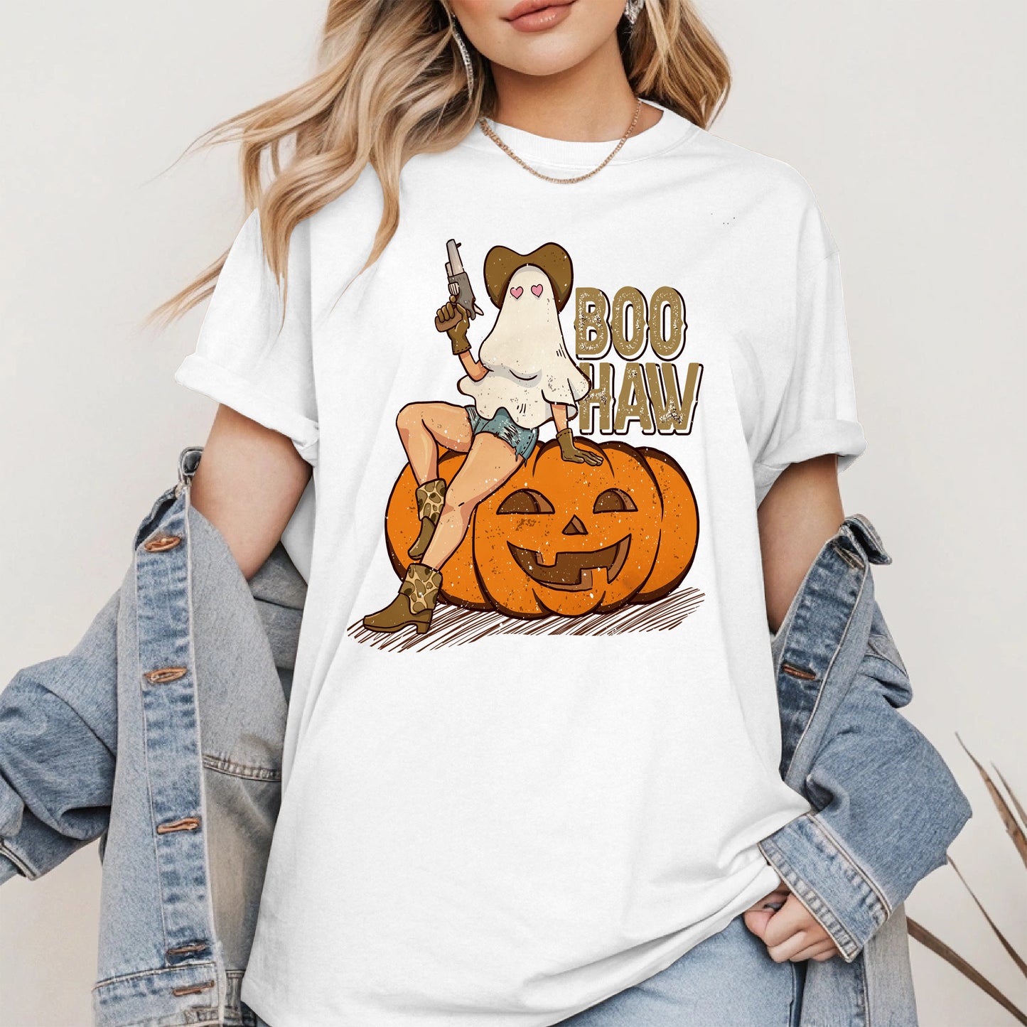 Boo Haw Halloween Cowgirl Tee