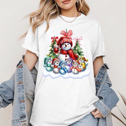Personalized Snowman Family Grandma Shirt