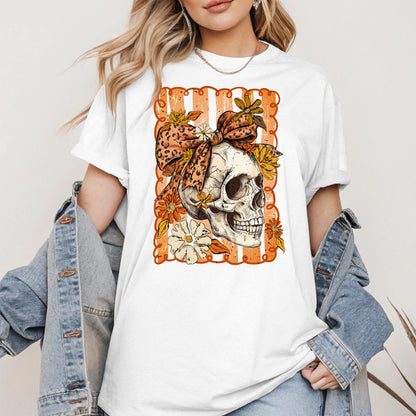 Skull Fall Bow halloween shirt