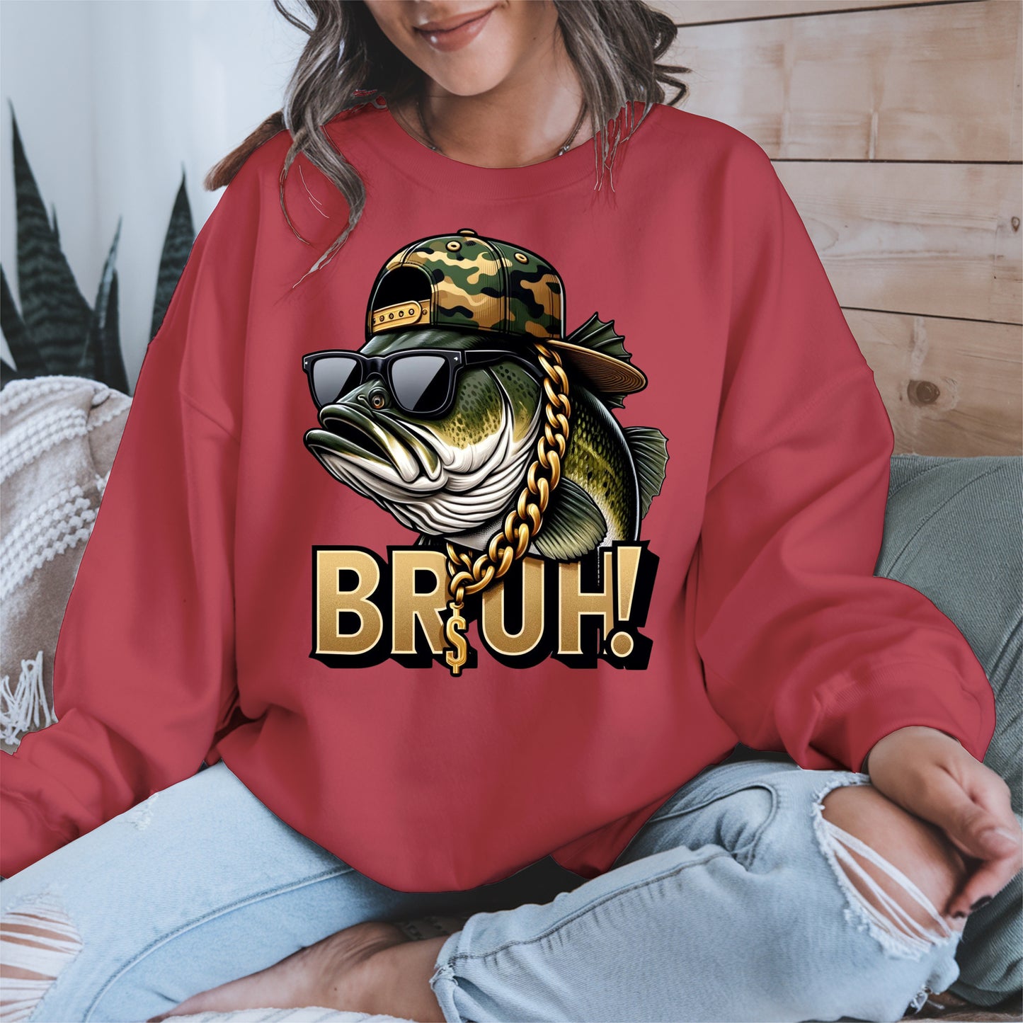 Funny Bass Fish Bruh Shirt Hoodie Sweatshirt