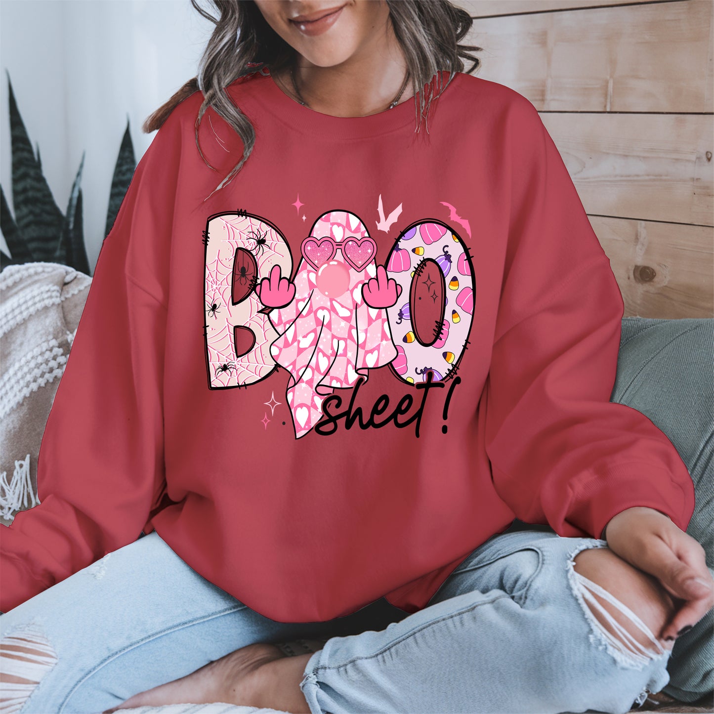 Pink Sassy Ghost Boo Shirt - Cute Halloween Attitude Tee