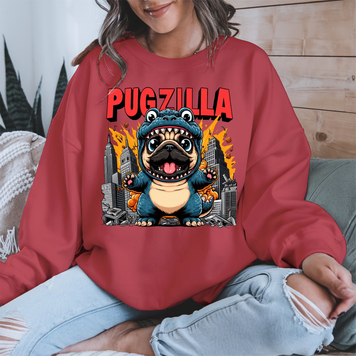 Pugzilla Funny Dog Shirt Hoodie Sweatshirt