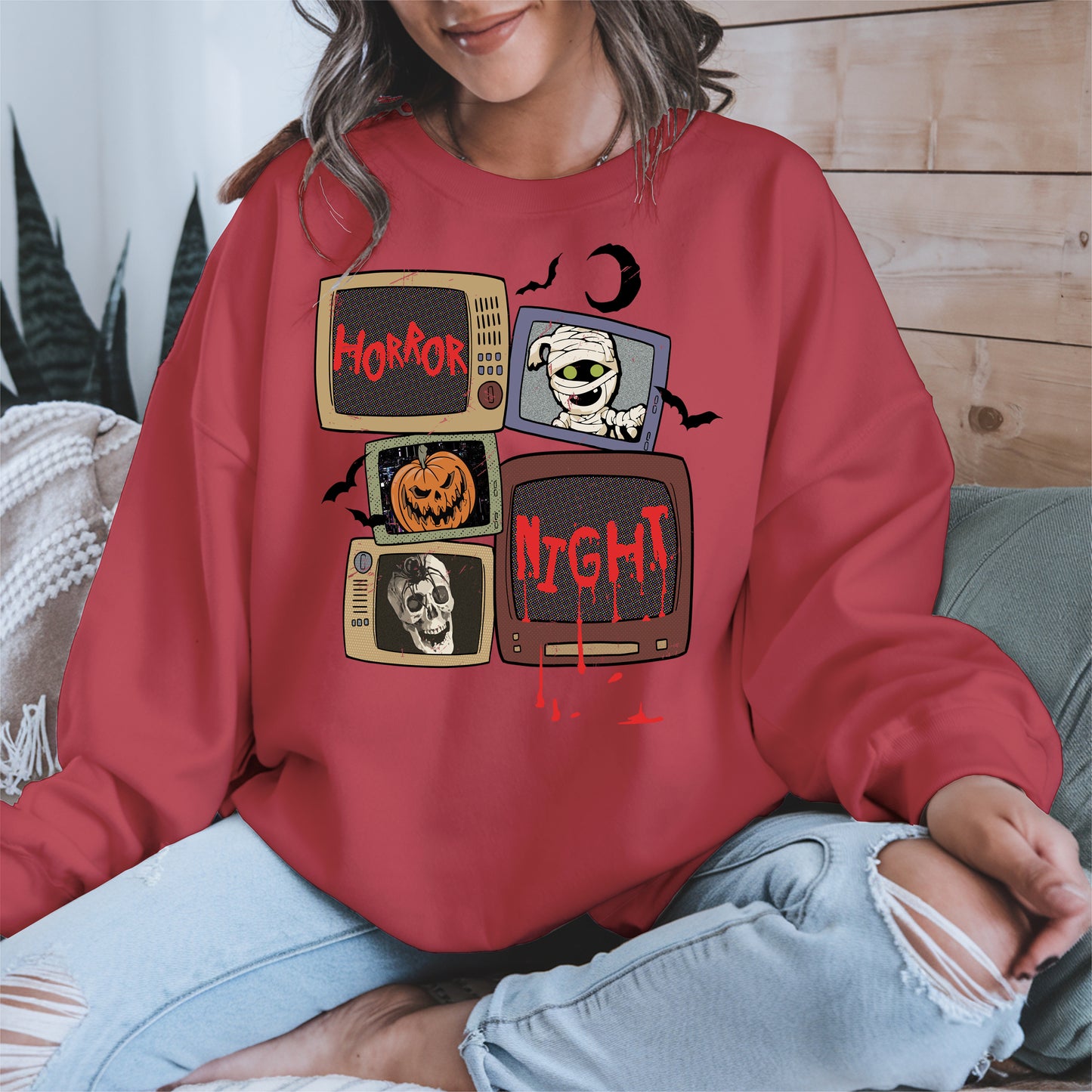 Horror Night Retro TV Halloween Shirt