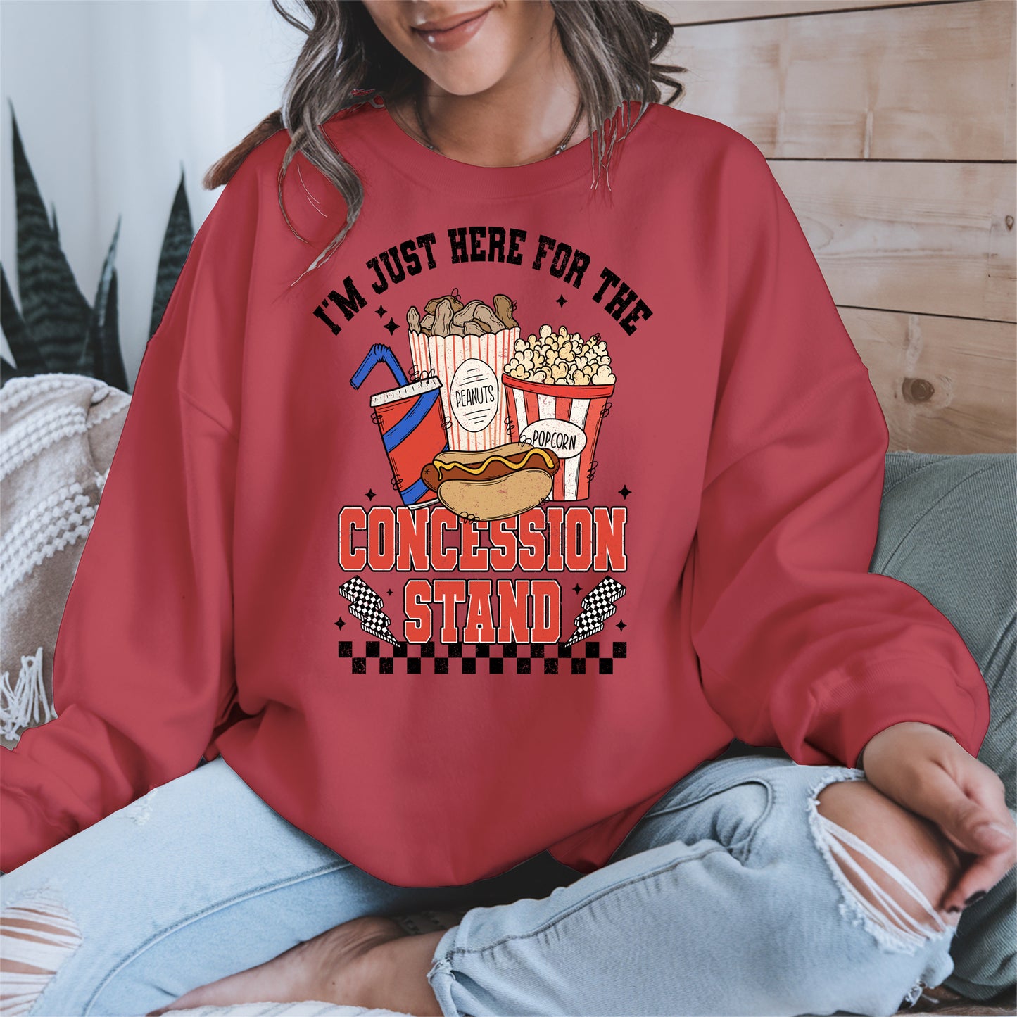 Concession Stand Sport Shirt Hoodie Sweatshirt with Snack Bar Design