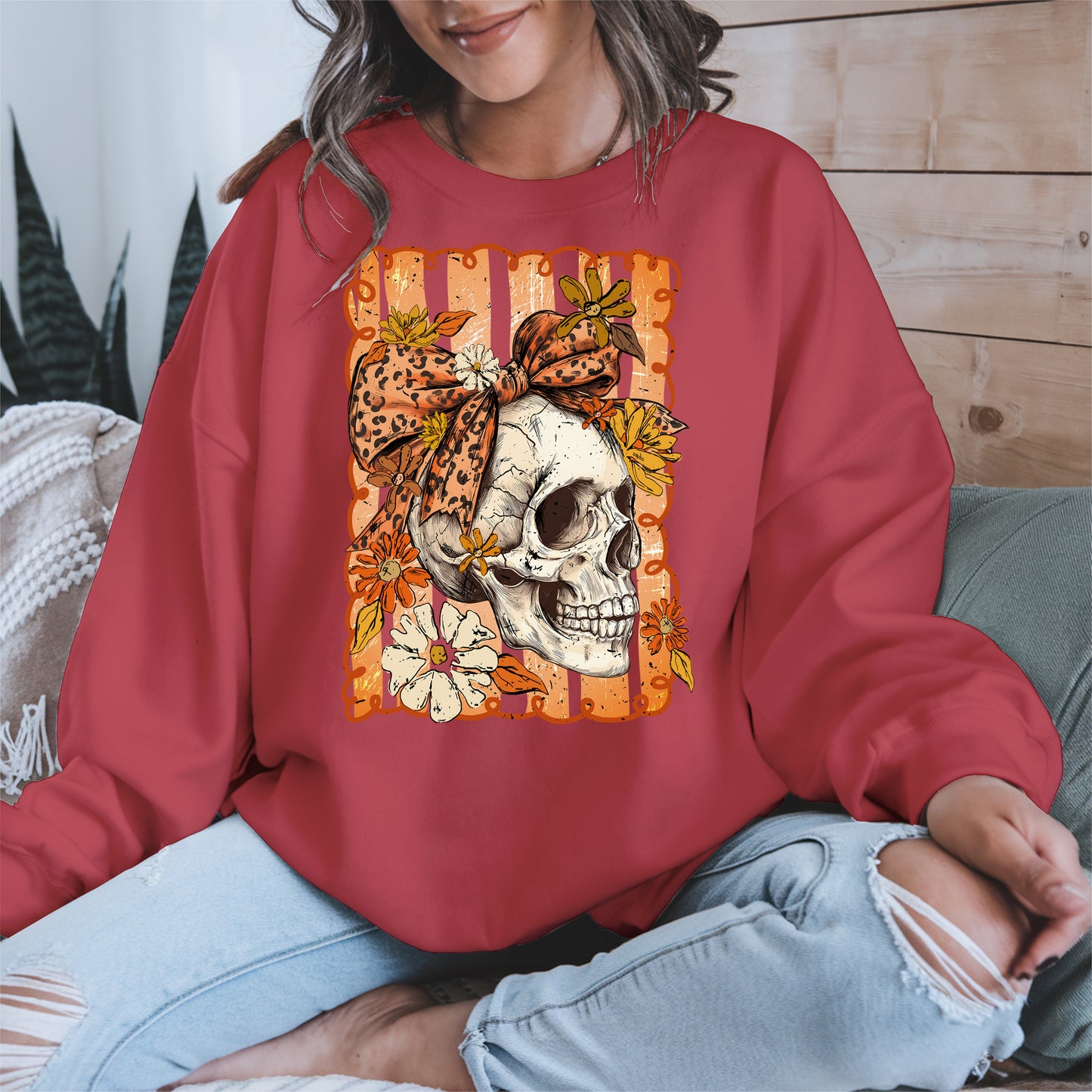 Skull Fall Bow halloween shirt