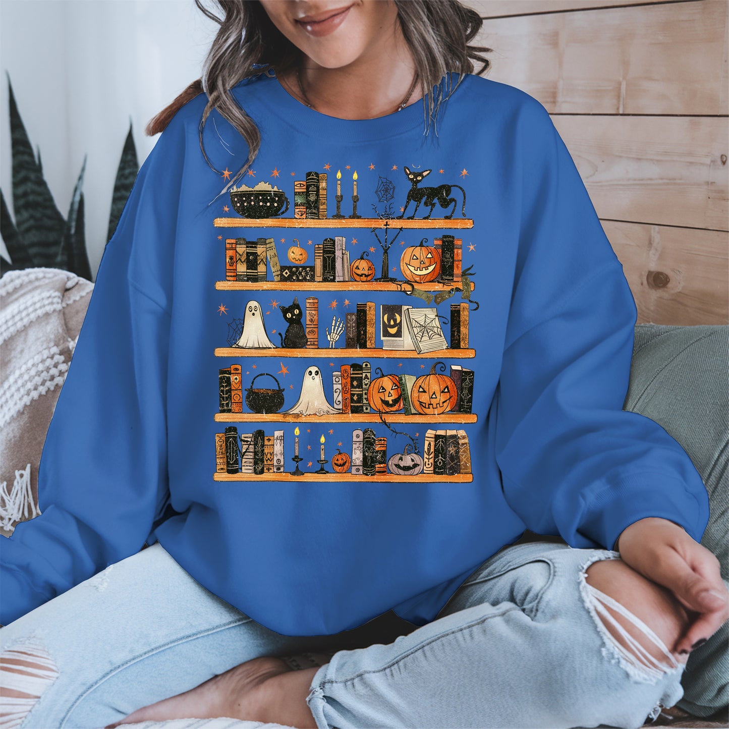 Haunted Bookshelf Halloween Shirt