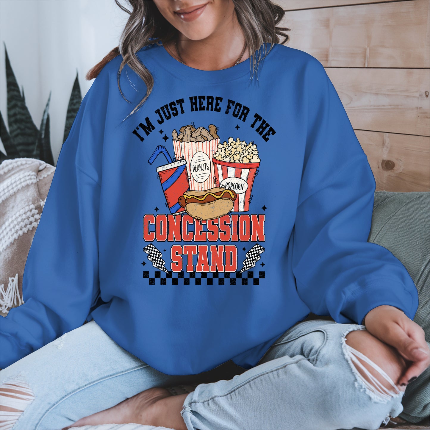 Concession Stand Sport Shirt Hoodie Sweatshirt with Snack Bar Design