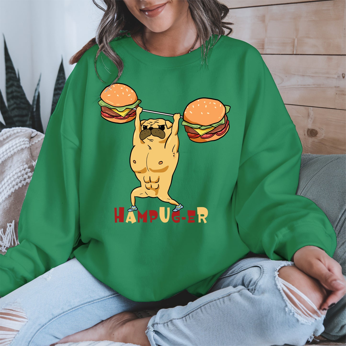 Hampug-er Funny Pug Burger Gym Shirt