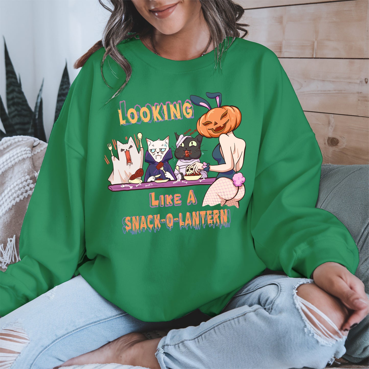 Snack-O-Lantern Halloween Cat Tee