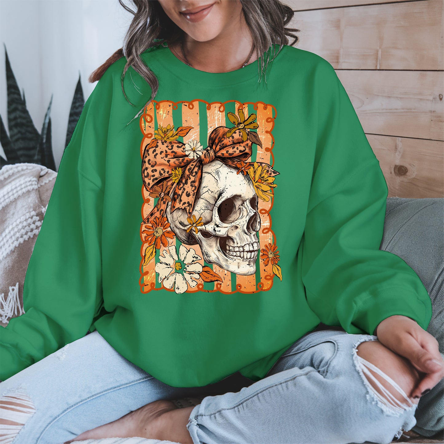 Skull Fall Bow halloween shirt