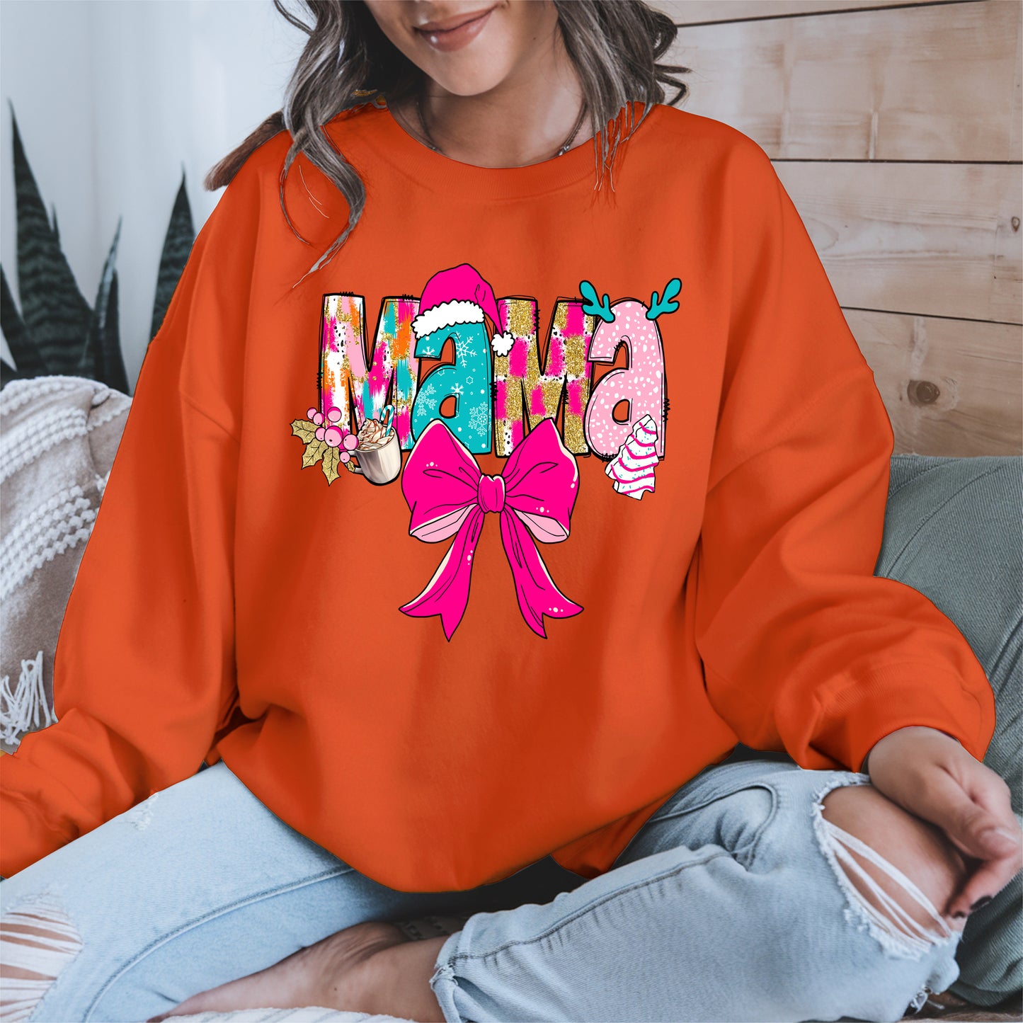 Merry Christmas Mama Shirt Cute Holiday Gift