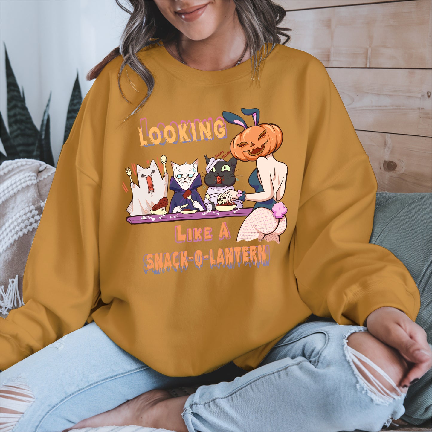 Snack-O-Lantern Halloween Cat Tee