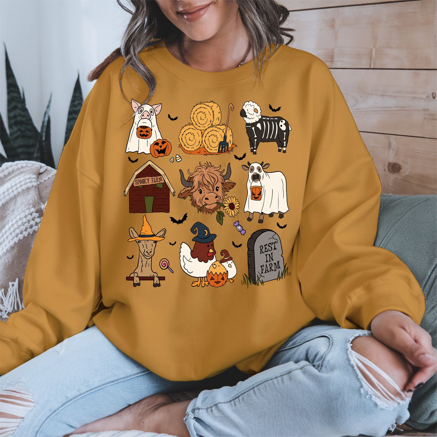 Spooky Cute Halloween Farm Animal Shirt