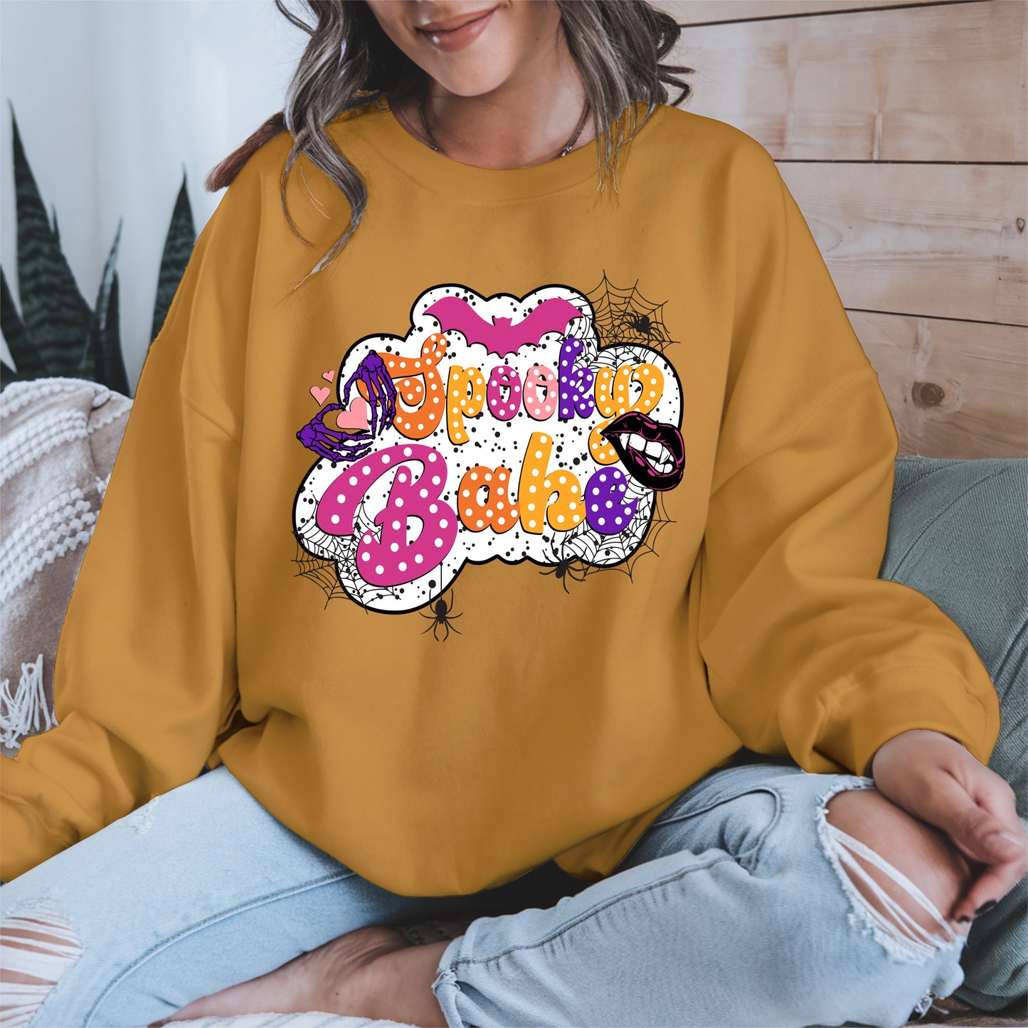 Spooky Babe Halloween Shirt Cute Gothic Retro Tee