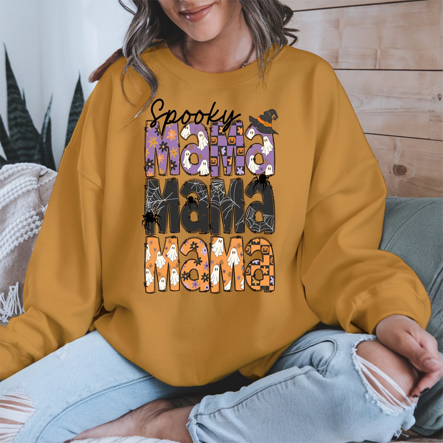 Halloween Mama Shirt - Ghosts and Spooky Patterns