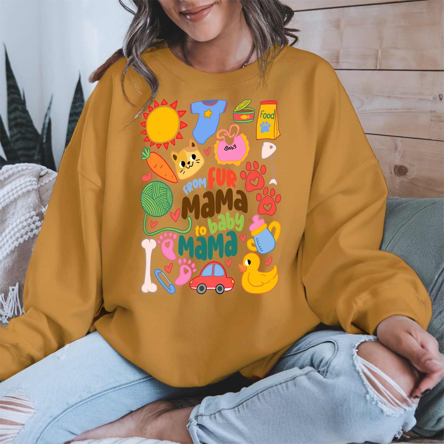 From Fur Mama to Baby Mama Shirt Hoodie Sweatshirt Gift