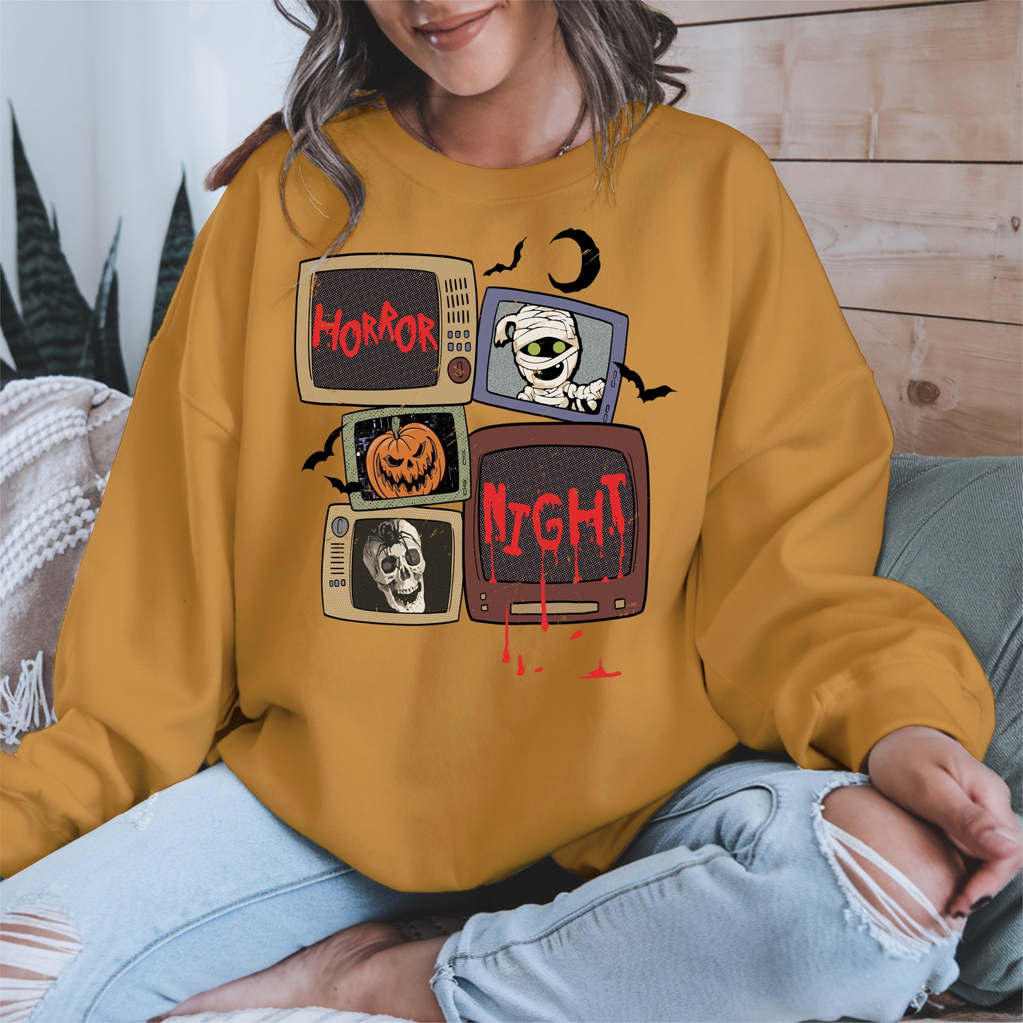 Horror Night Retro TV Halloween Shirt
