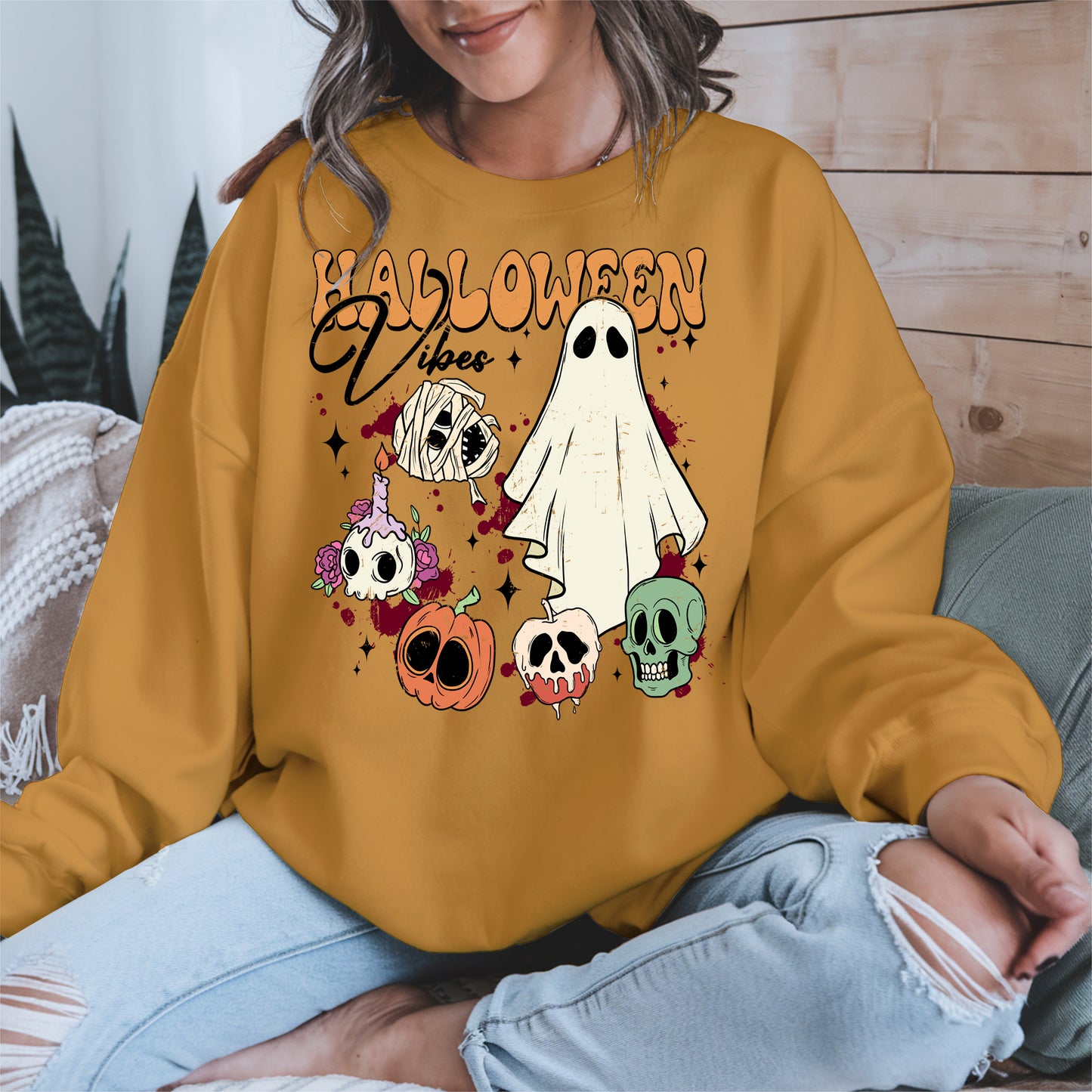 Classic Halloween Ghost and Skull Shirt