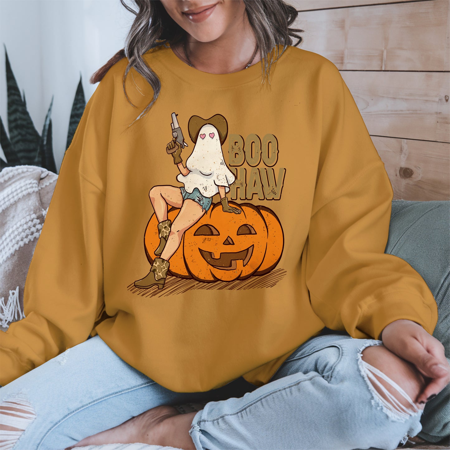 Boo Haw Halloween Cowgirl Tee