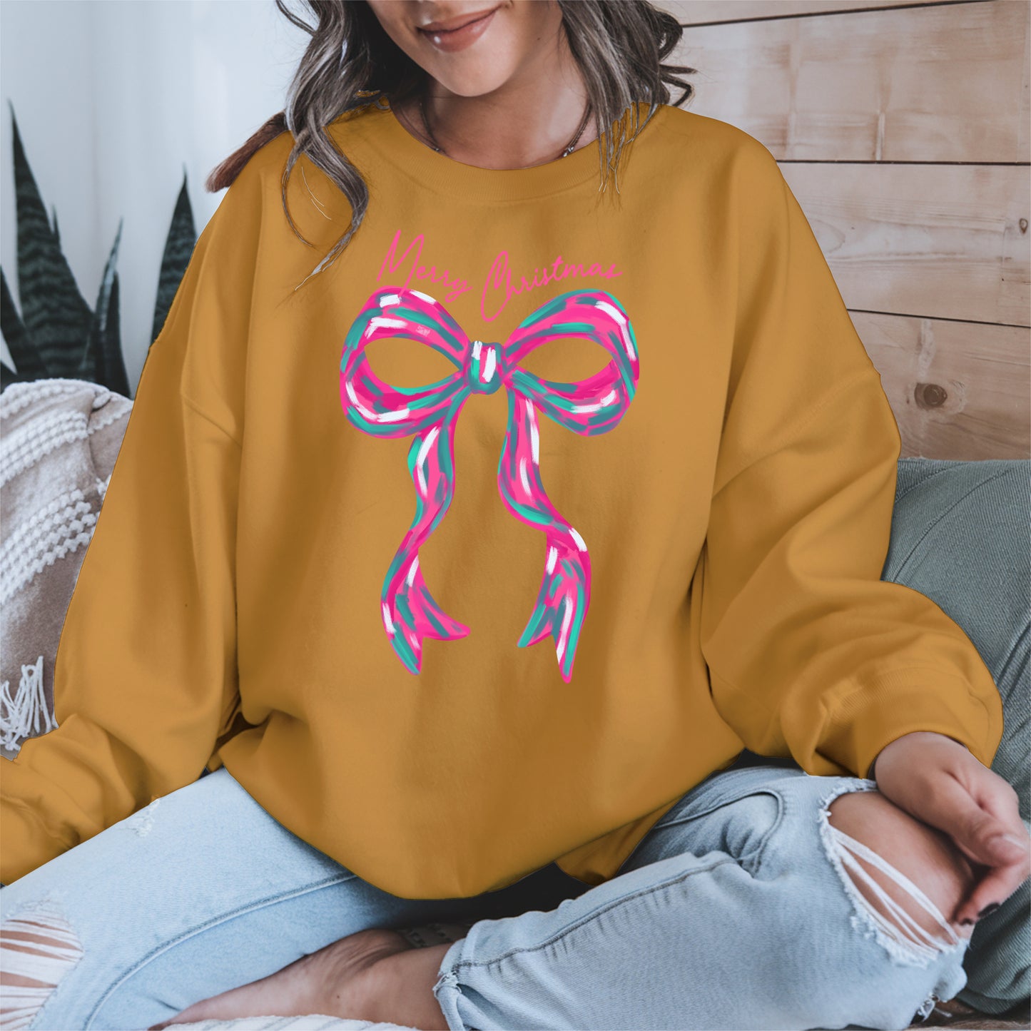 Merry Christmas Coquette Bow Shirt