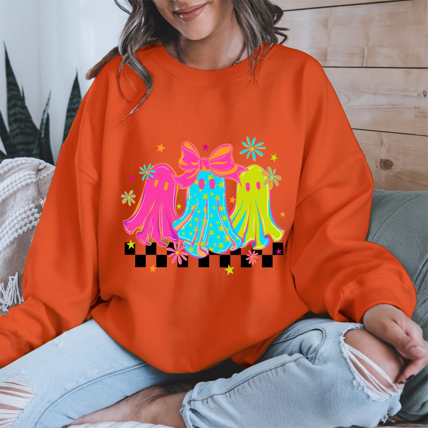 Retro Neon Cute Ghost halloween shirt