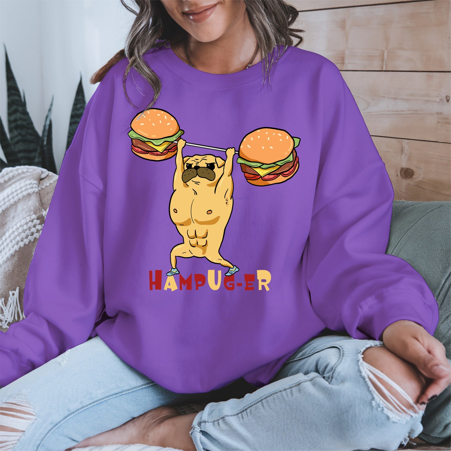 Hampug-er Funny Pug Burger Gym Shirt