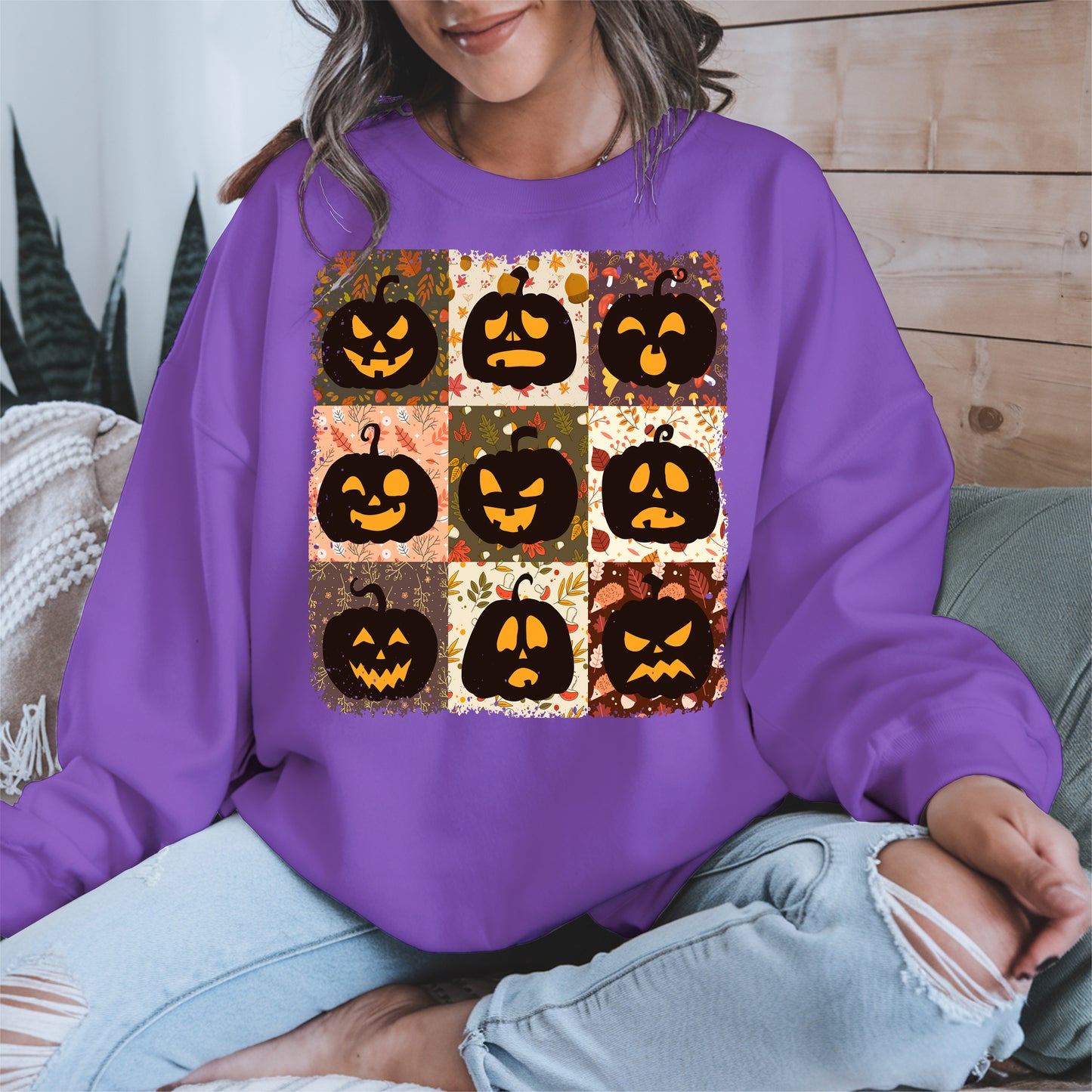 Funny Pumpkin Faces Shirt Hoodie Sweatshirt for Halloween Lovers