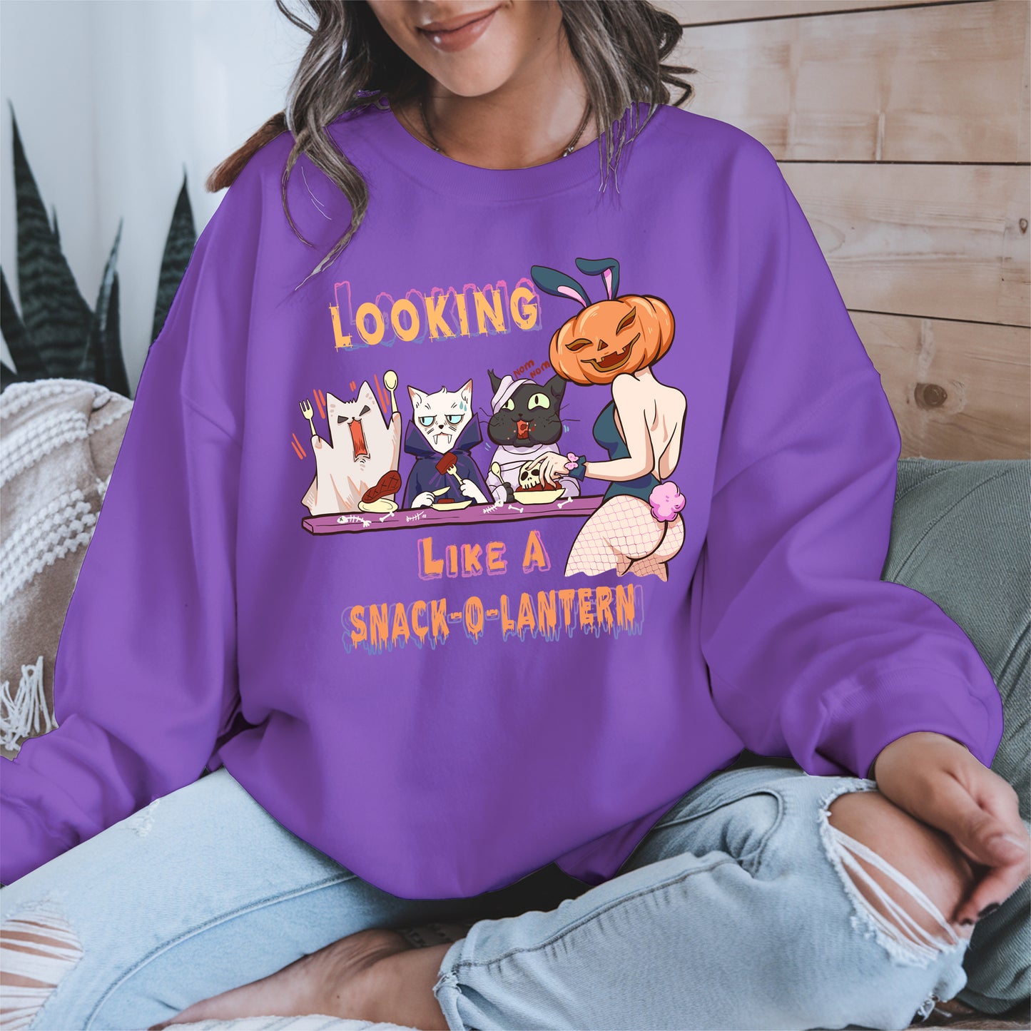 Snack-O-Lantern Halloween Cat Tee