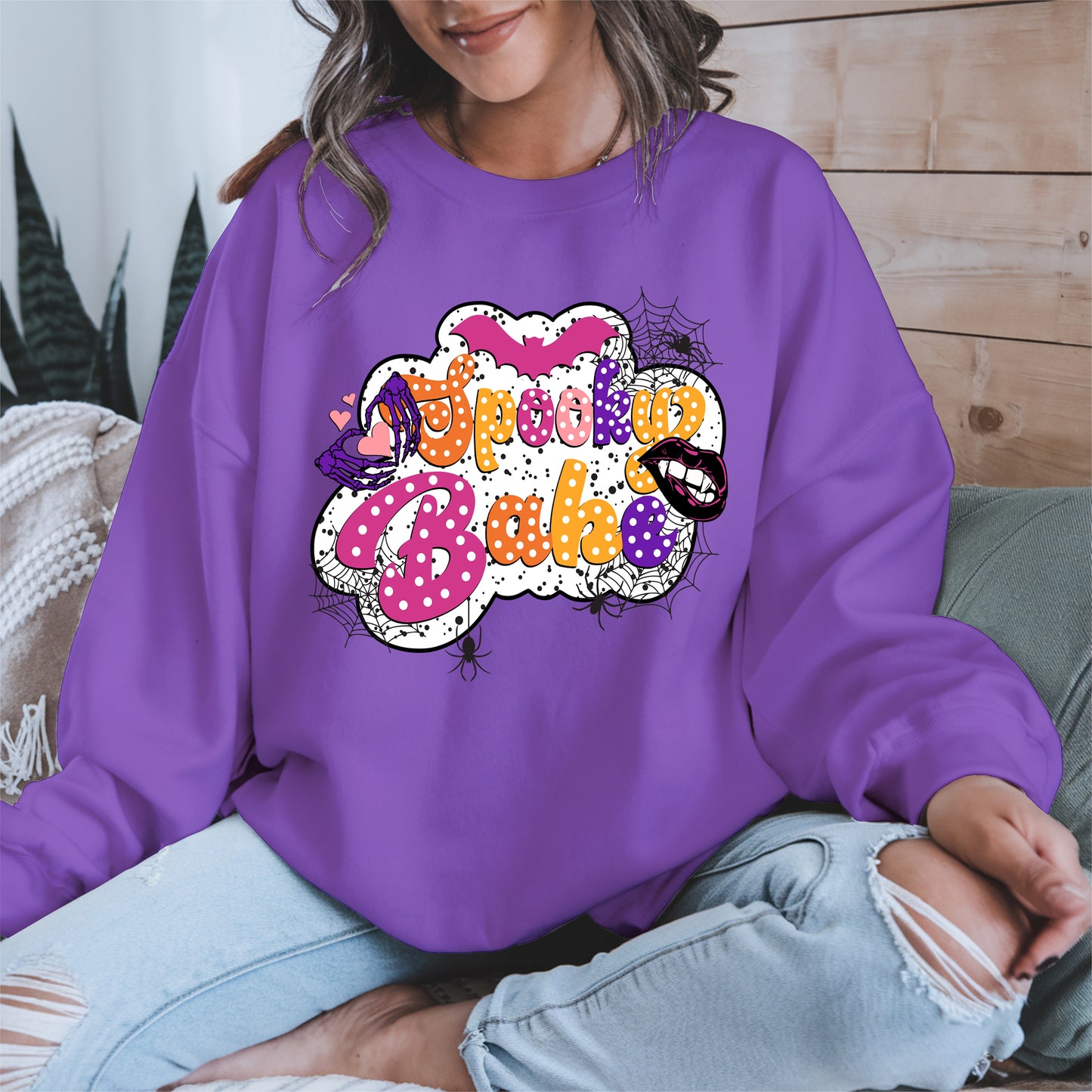 Spooky Babe Halloween Shirt Cute Gothic Retro Tee