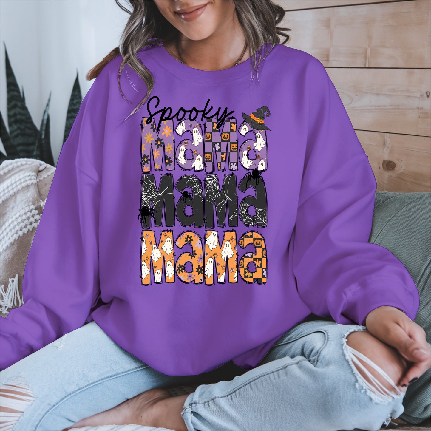 Halloween Mama Shirt - Ghosts and Spooky Patterns