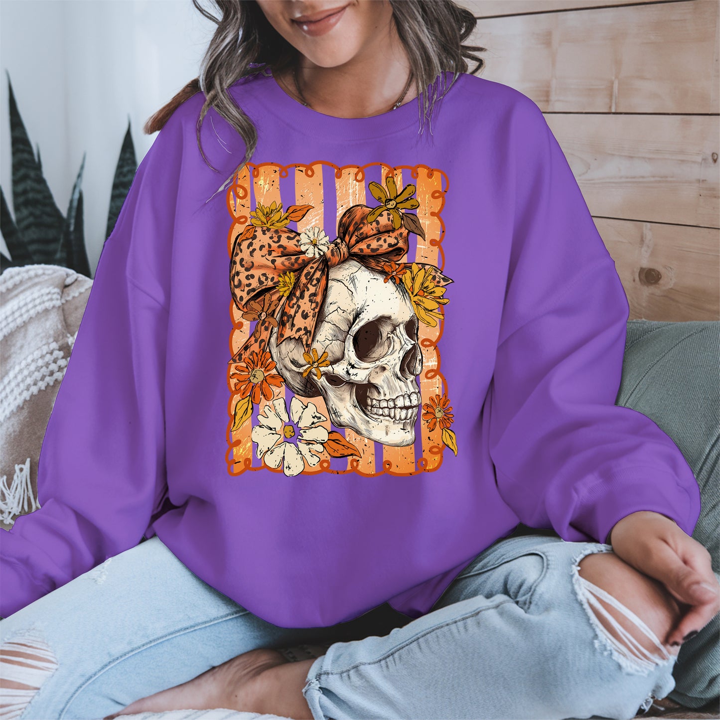 Skull Fall Bow halloween shirt