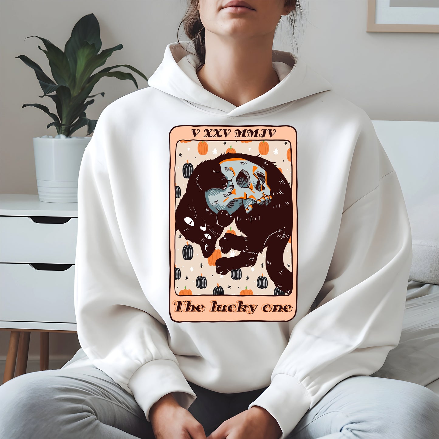 The Lucky One - Halloween Black Cat Tarot Tee