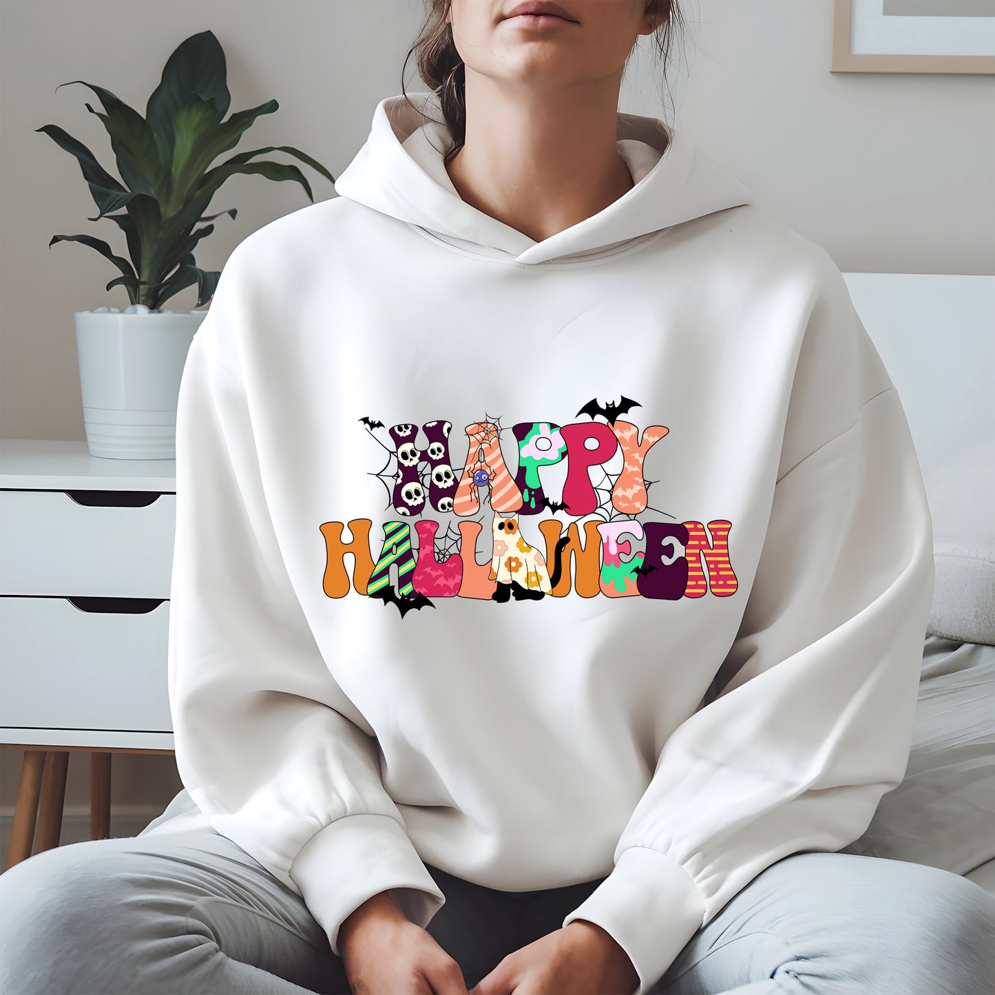 Colorful Ghost Pumpkin Retro Halloween Shirt