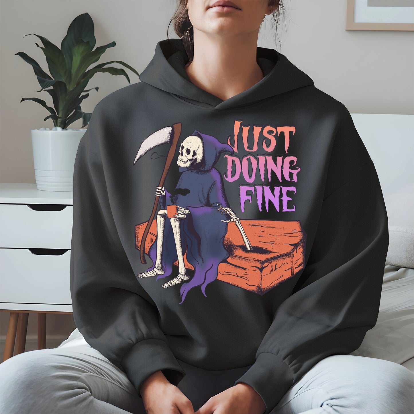 Just Doing Fine Grim Reaper Shirt
