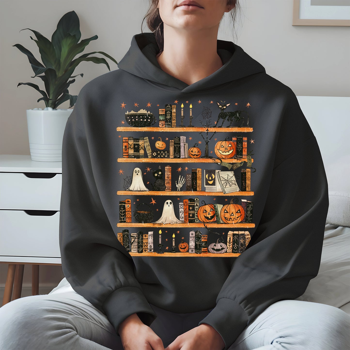 Haunted Bookshelf Halloween Shirt